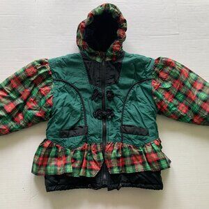 Ski + Fun Vintage Ski Jacket Puffer Insulated Retro sz 6x girls green hooded